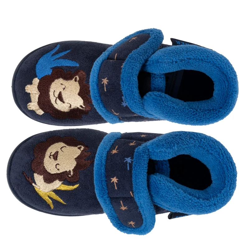 Chaussons bottillons scratch Enfant Marine
