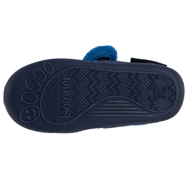 Chaussons bottillons scratch Enfant Marine
