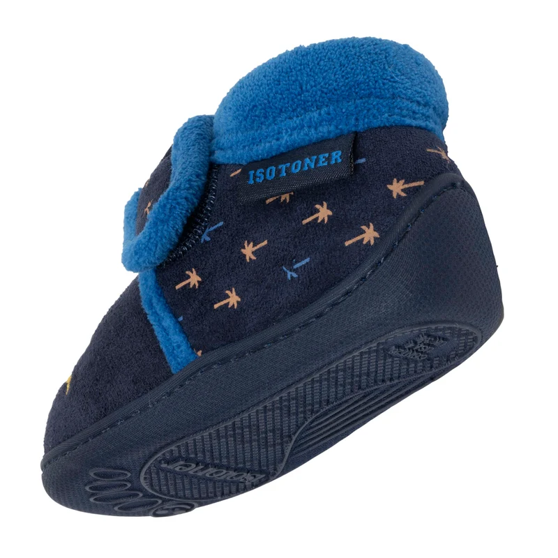 Chaussons bottillons scratch Enfant Marine
