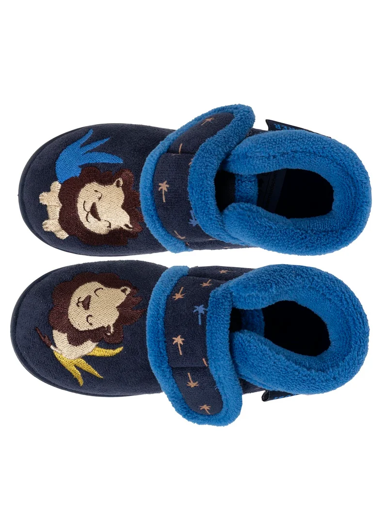 Chaussons bottillons scratch Enfant Marine