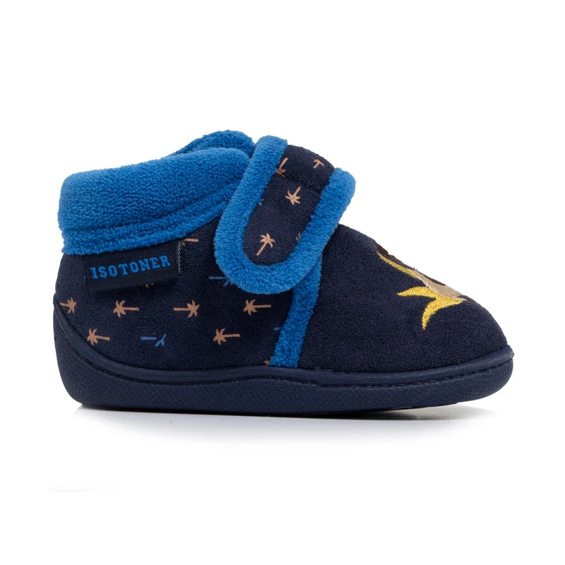 Chaussons bottillons scratch Enfant Marine