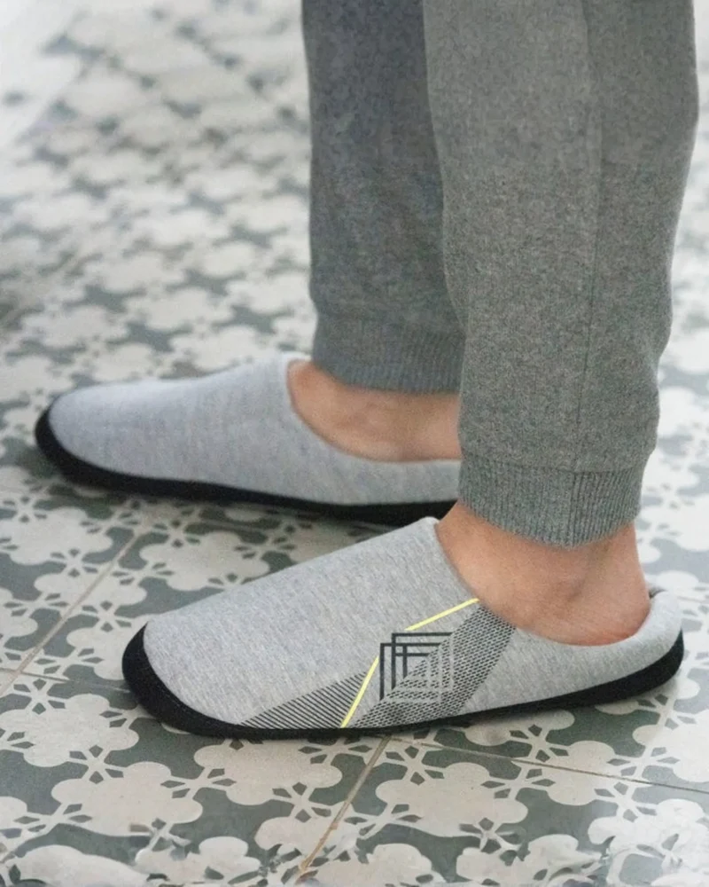 Chaussons mules Homme jersey Gris foncé