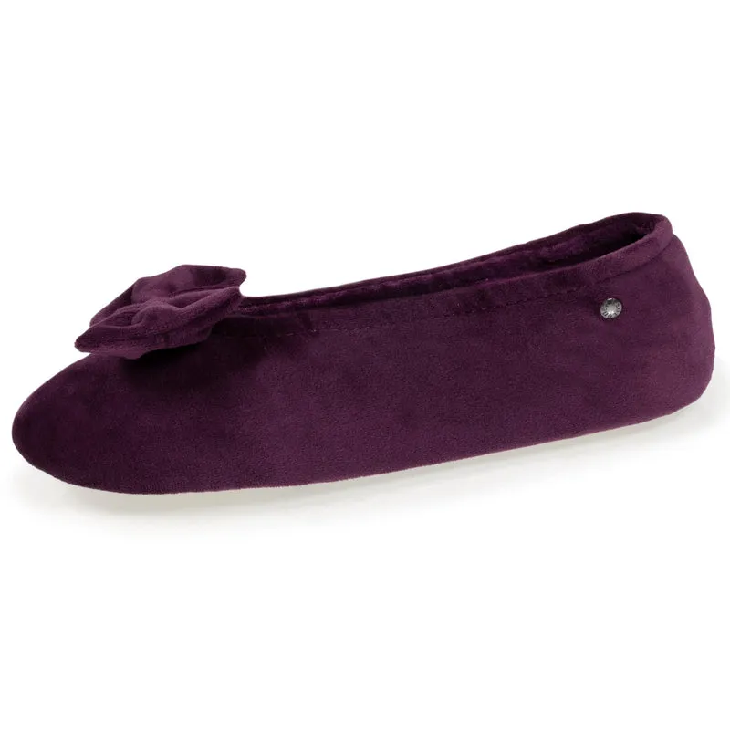 Chaussons ballerines Femme Nœud Aubergine