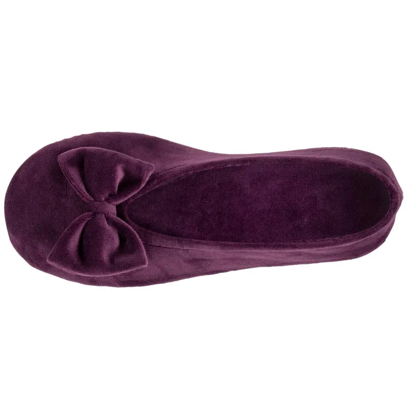 Chaussons ballerines Femme Nœud Aubergine