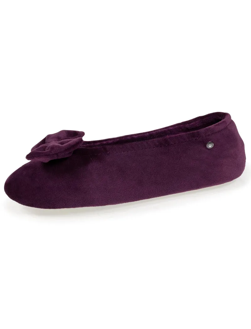 Chaussons ballerines Femme Nœud Aubergine