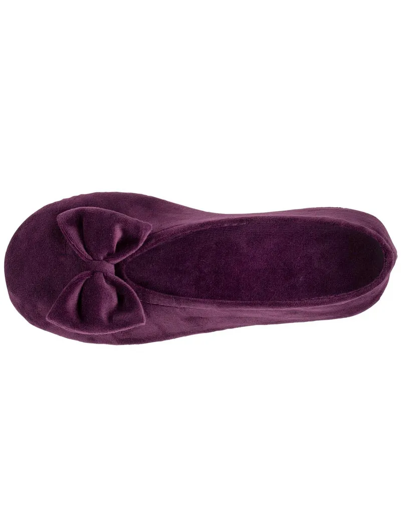 Chaussons ballerines Femme Nœud Aubergine