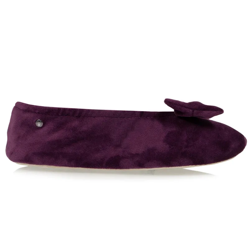Chaussons ballerines Femme Nœud Aubergine