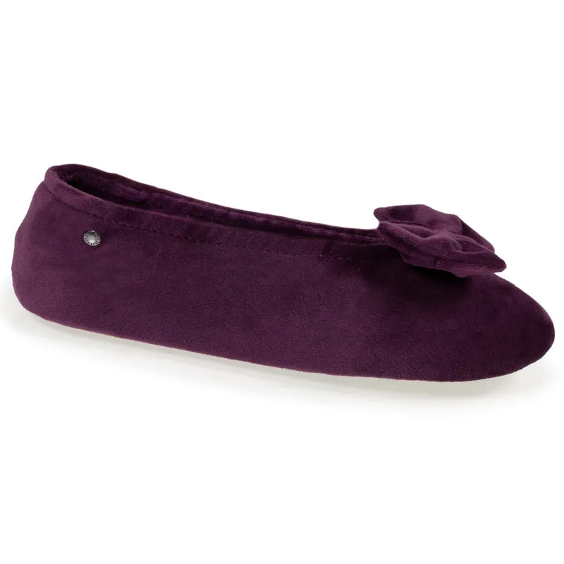 Chaussons ballerines Femme Nœud Aubergine