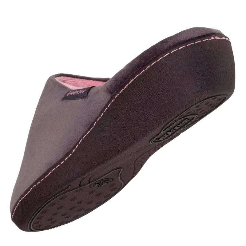 Chaussons mules talon Femme Gris foncé rose