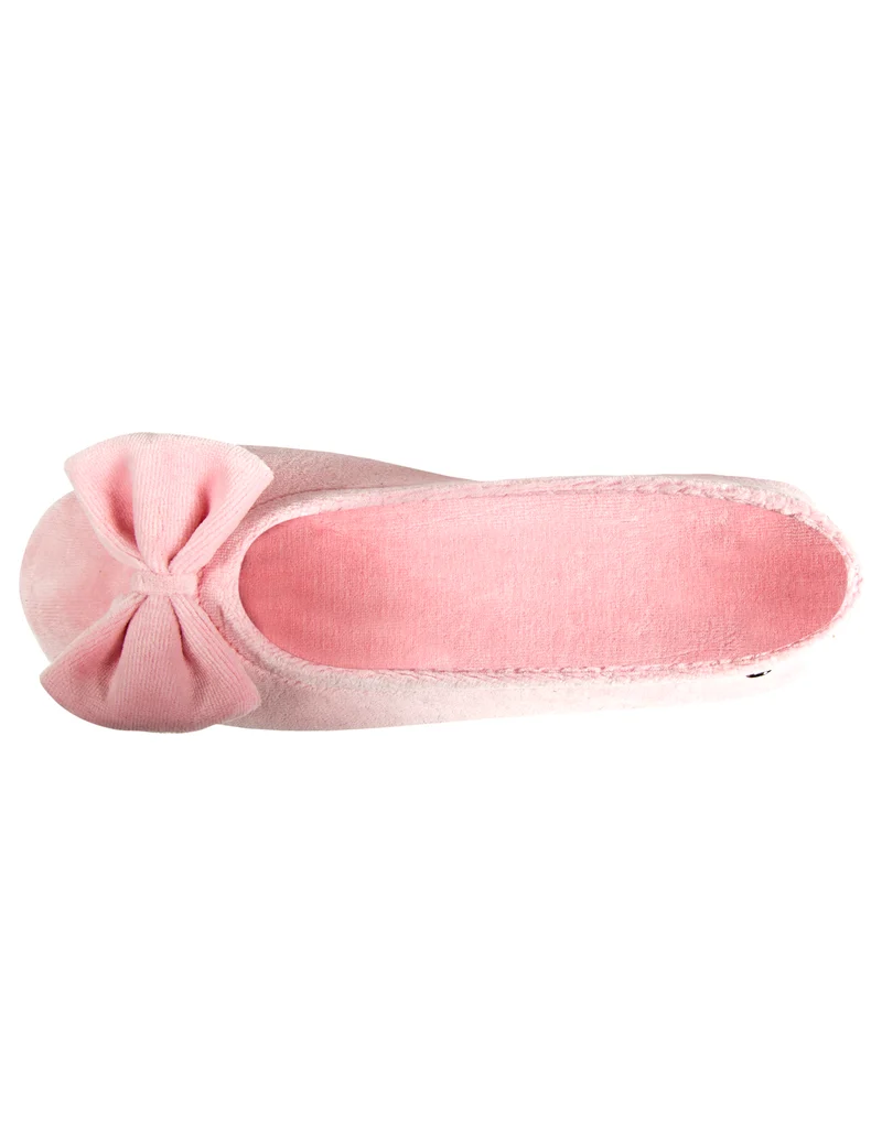 Chaussons ballerines Femme grand noeud Corail