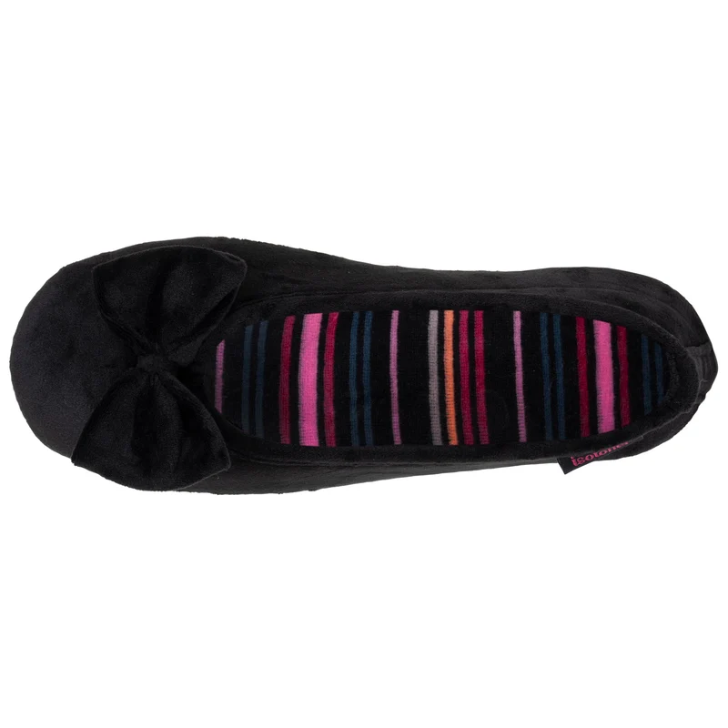 Chaussons ballerines Femme Noir intérieur rouge