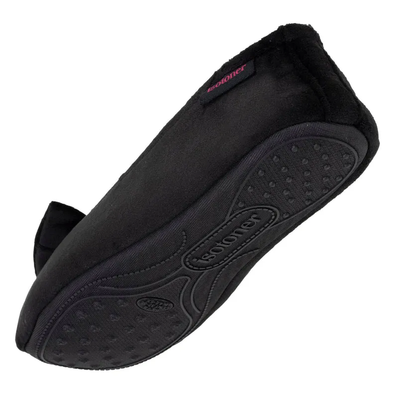 Chaussons ballerines Femme Noir intérieur rouge