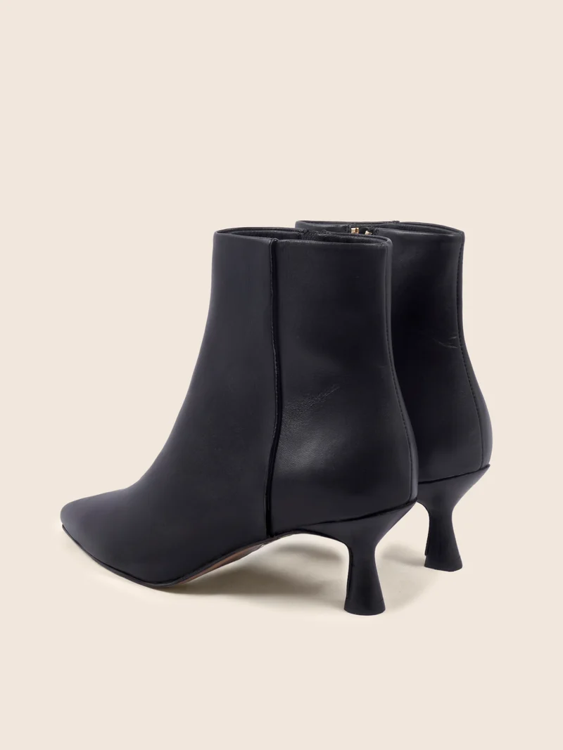 Bottines pointues cuir noir