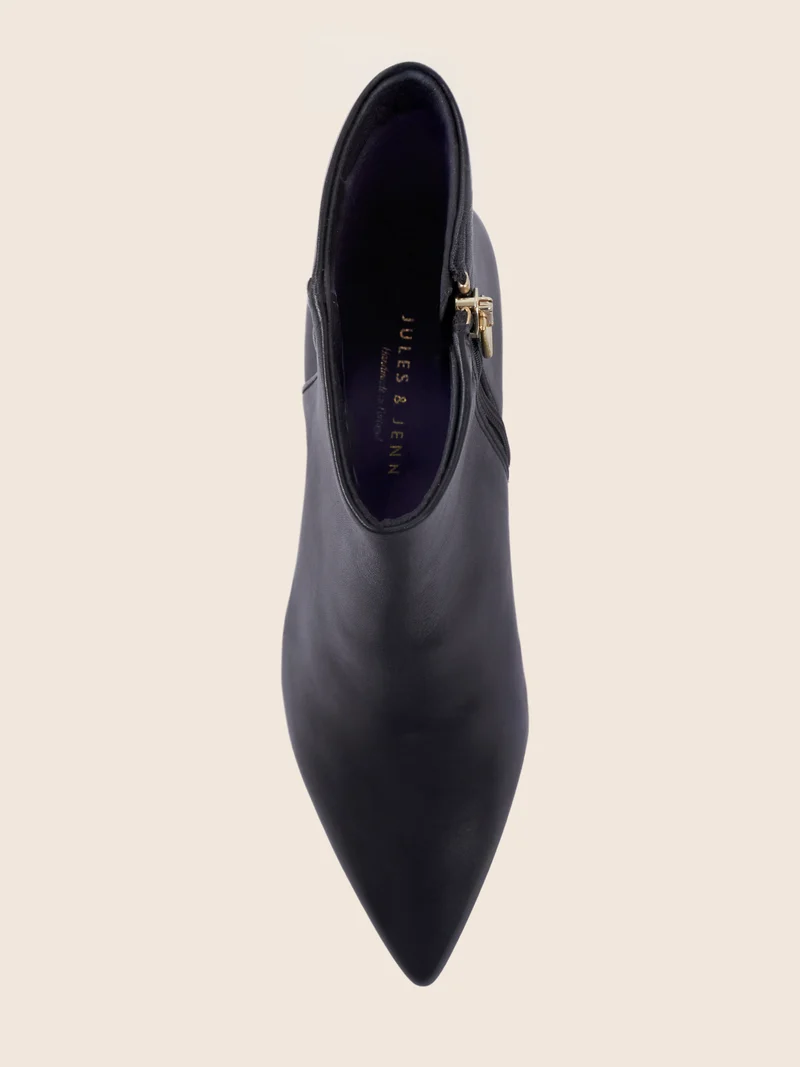 Bottines pointues cuir noir