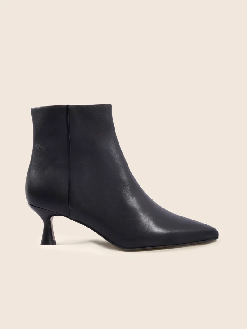 Bottines pointues cuir noir