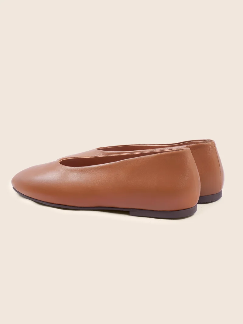 Ballerines souples cuir camel