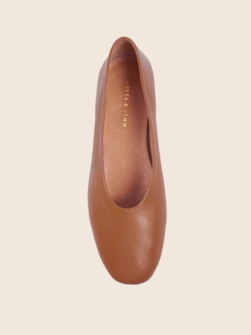 Ballerines souples cuir camel