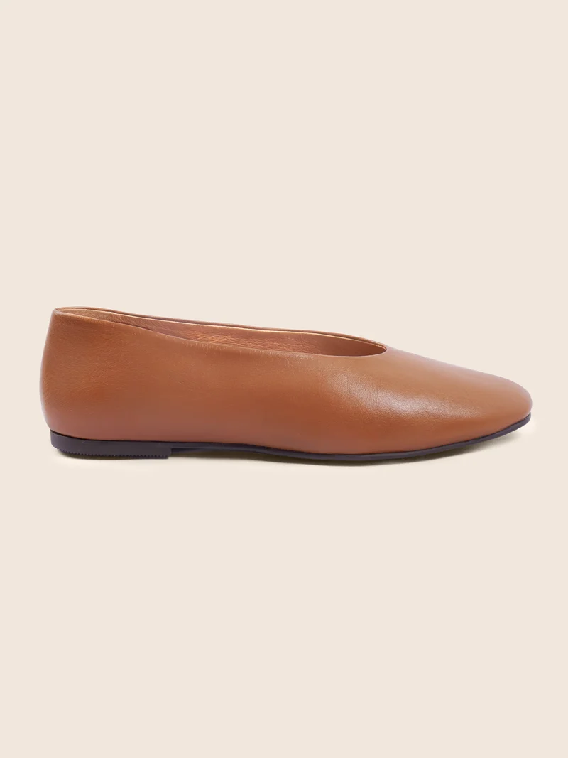 Ballerines souples cuir camel