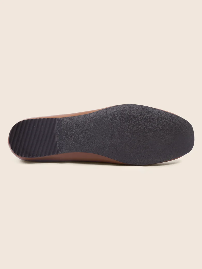 Ballerines souples cuir camel