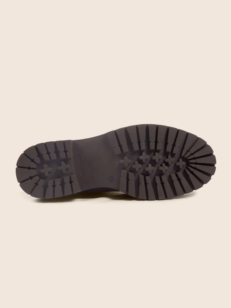 Bottines Chelsea crantées daim marron