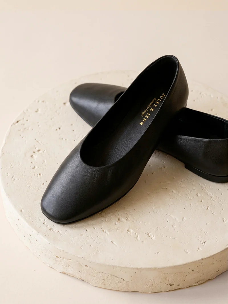 Ballerines souples cuir noir