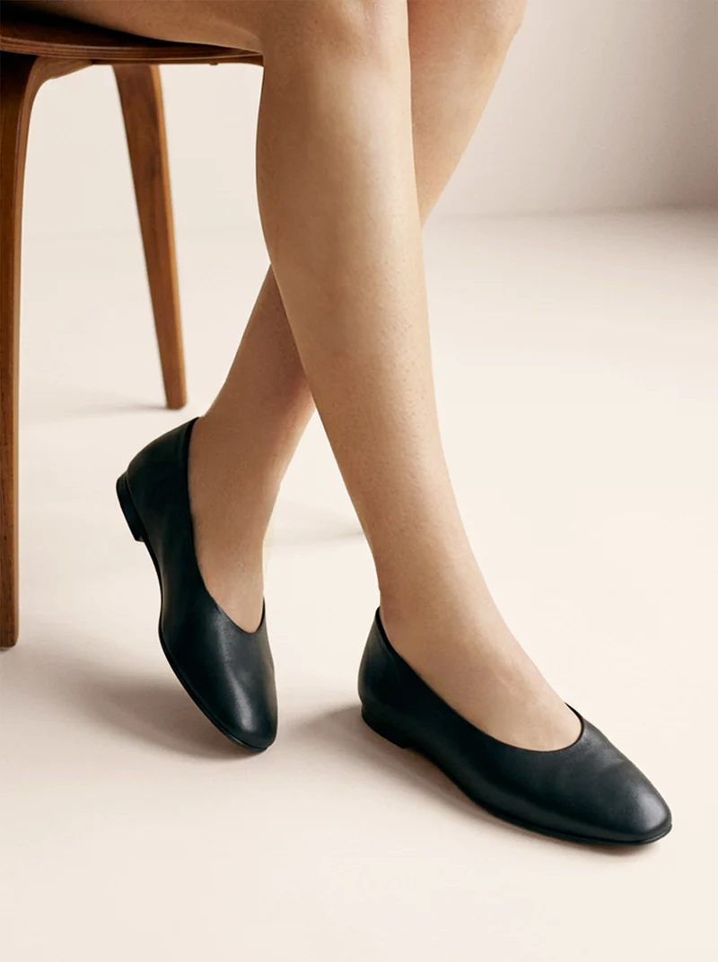 Ballerines souples cuir noir