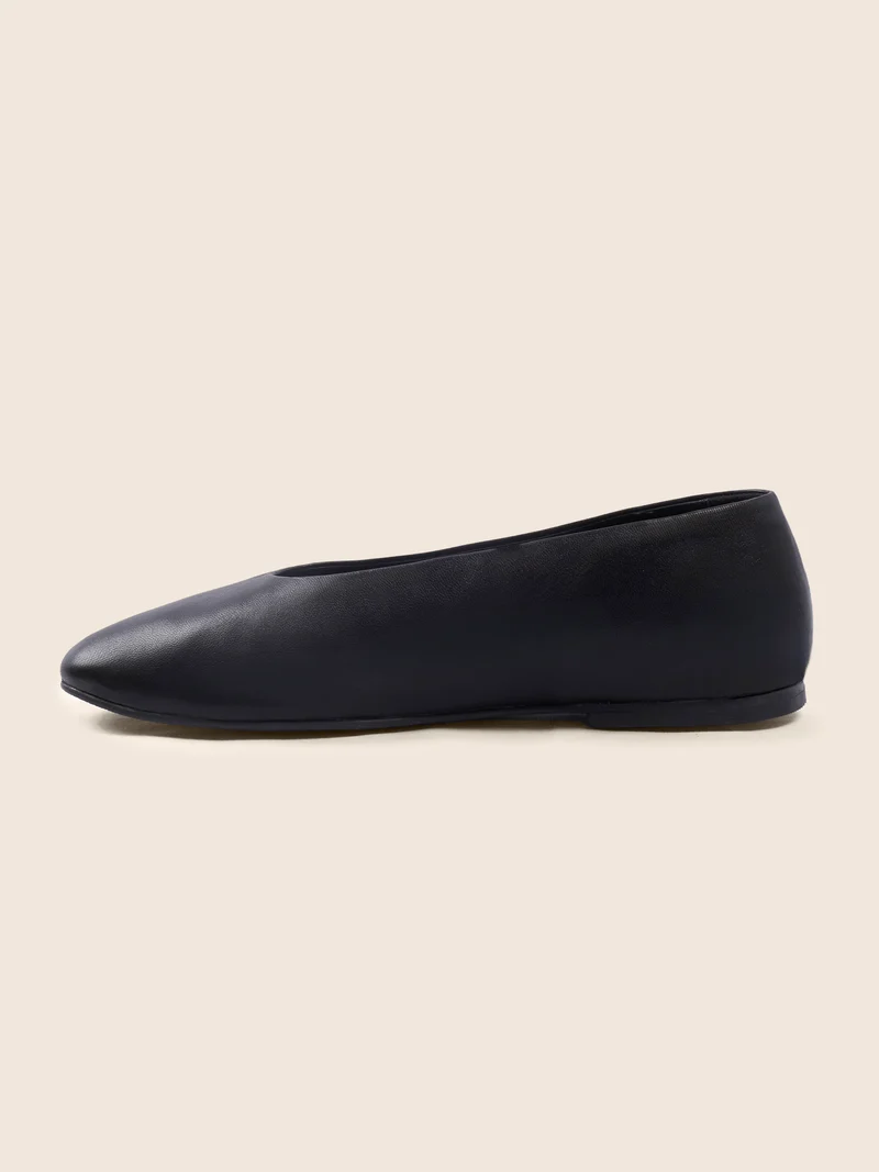 Ballerines souples cuir noir