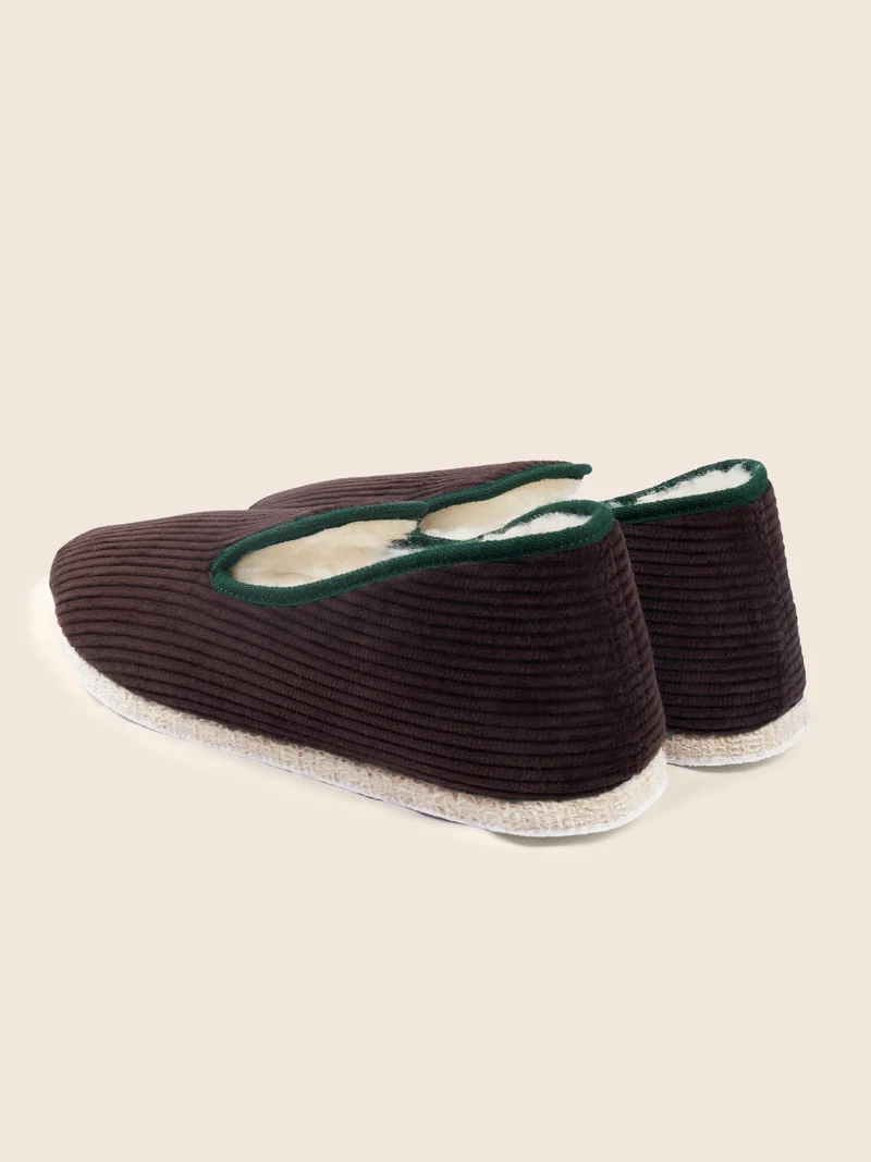 Charentaises tradition marron vert