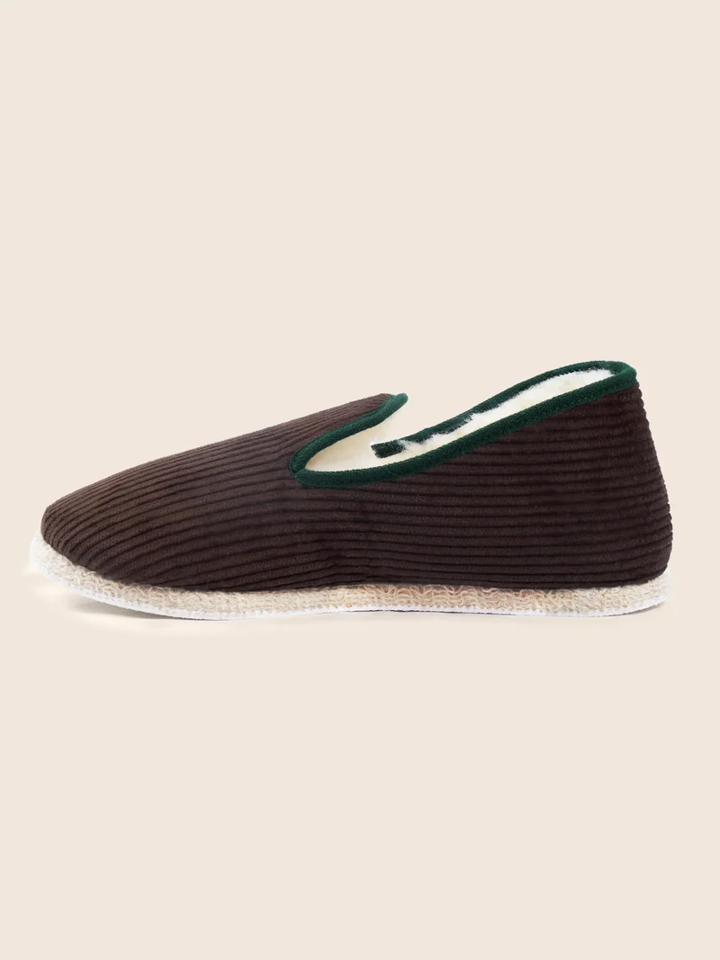 Charentaises tradition marron vert