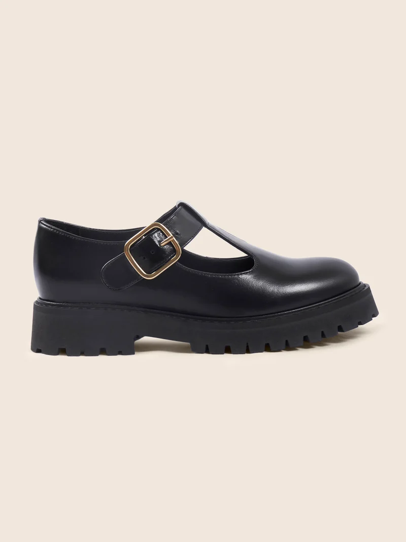Babies crantées cuir noir