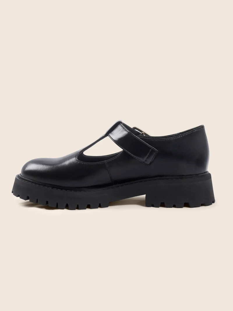 Babies crantées cuir noir