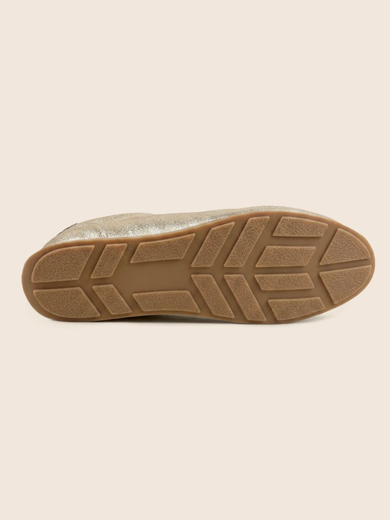 Baskets fines cuir daim doré
