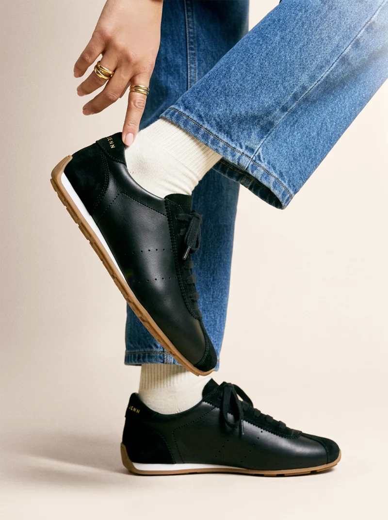 Baskets fines cuir noir