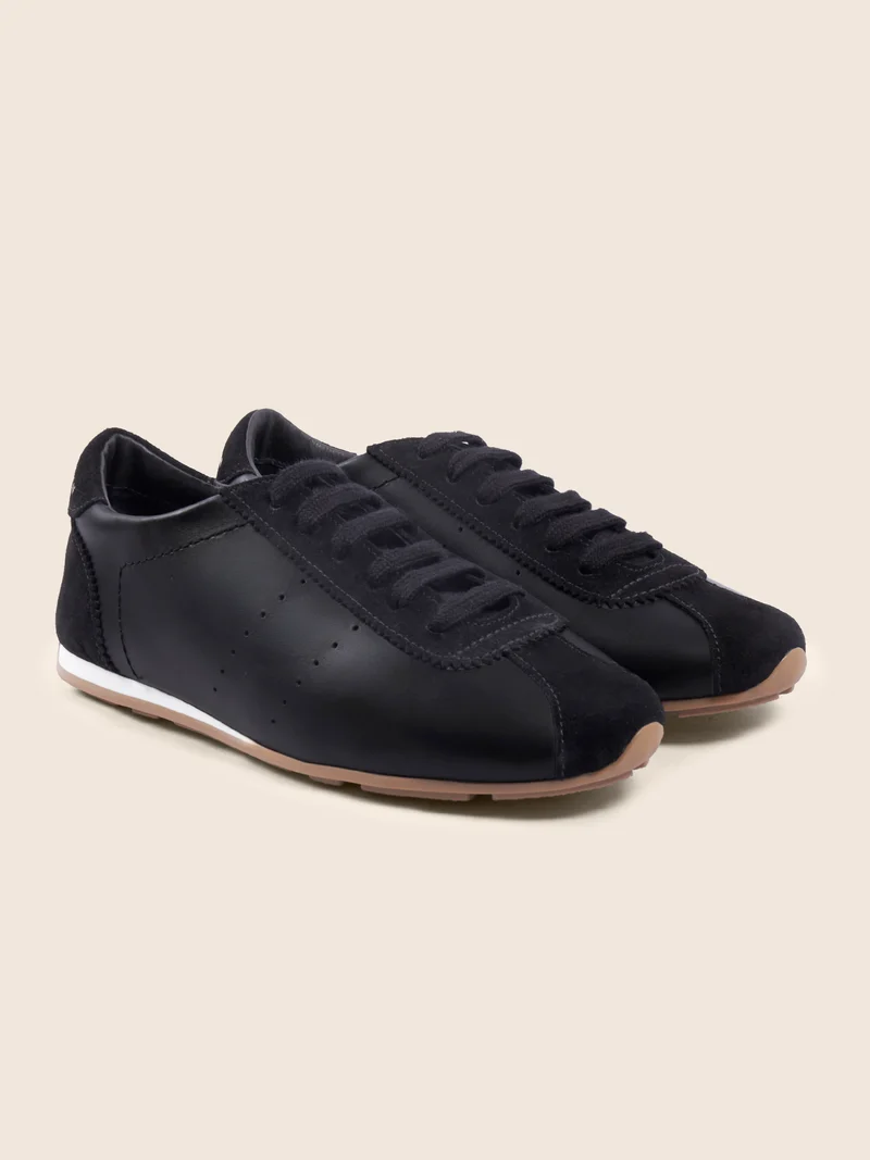 Baskets fines cuir noir