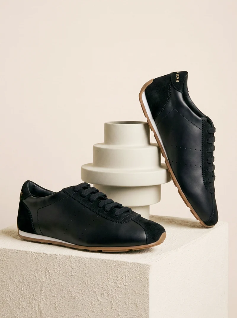 Baskets fines cuir noir