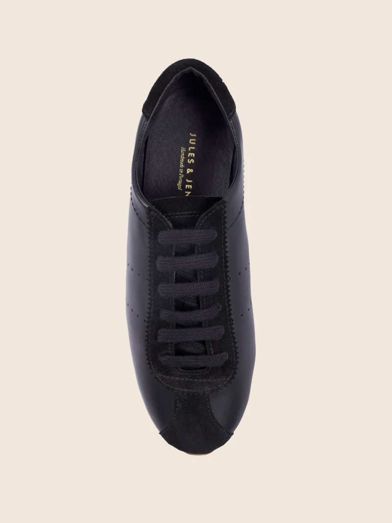 Baskets fines cuir noir