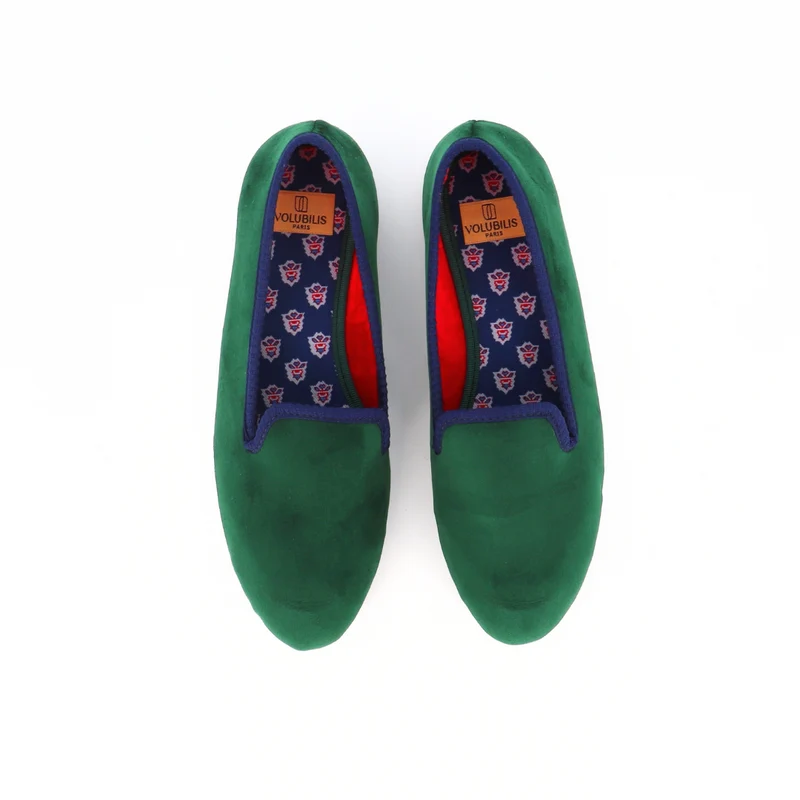 Chausson JO Velours Vert x Les Olivades