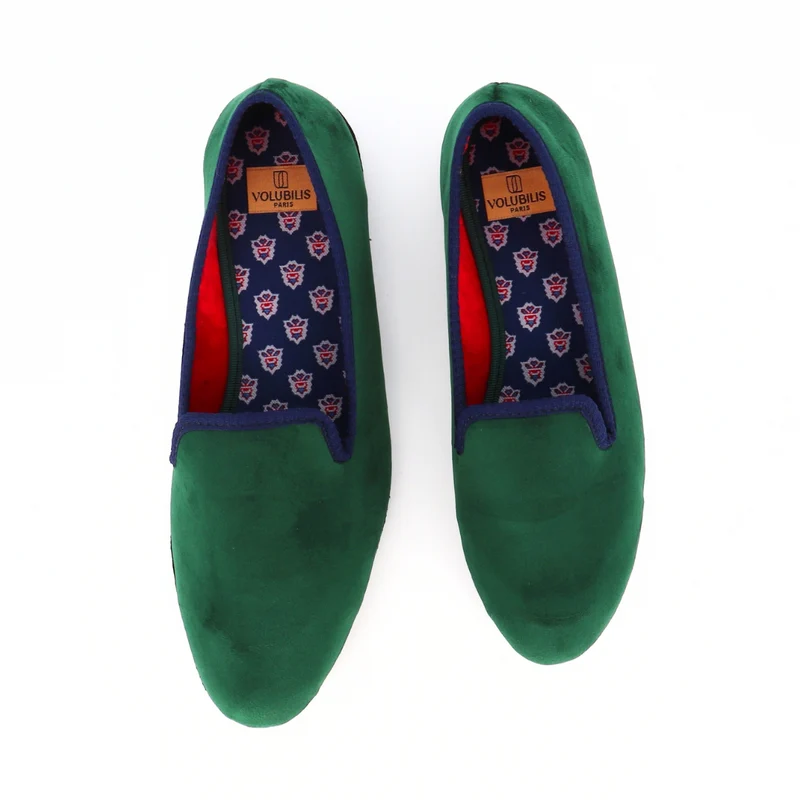 Chausson JO Velours Vert x Les Olivades