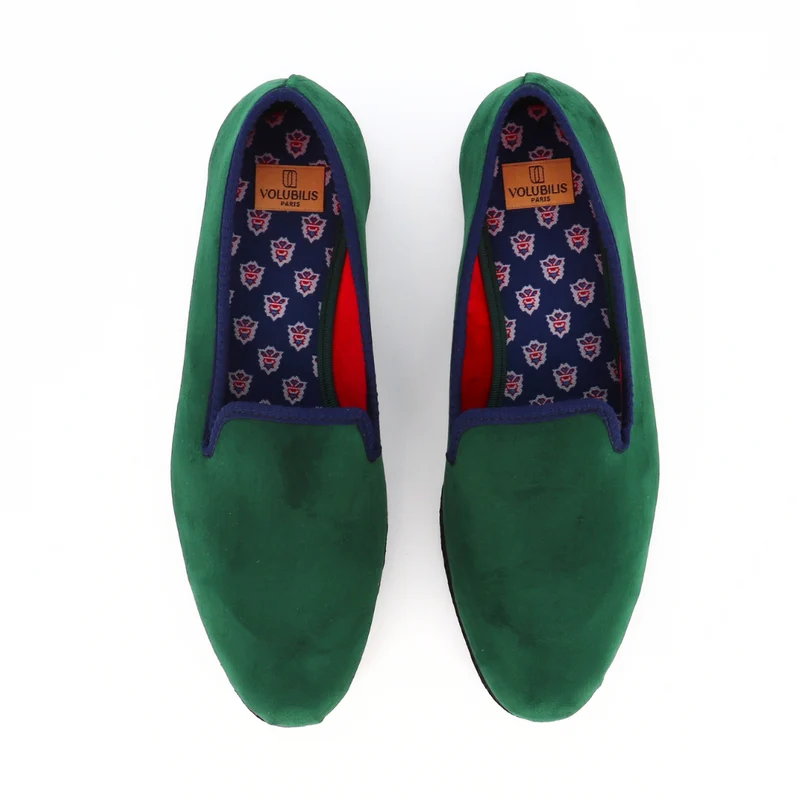 Chausson JO Velours Vert x Les Olivades