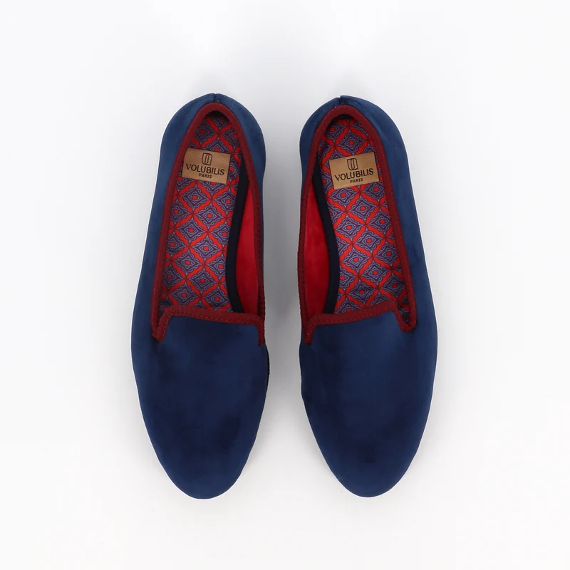Chausson JO Velours Bleu
