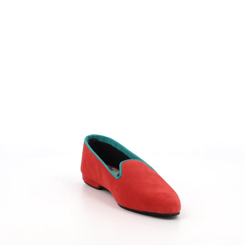 Slippers PIA Cuir Coquelicot