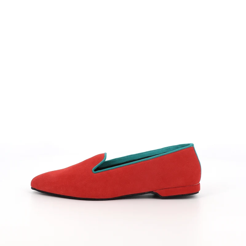 Slippers PIA Cuir Coquelicot