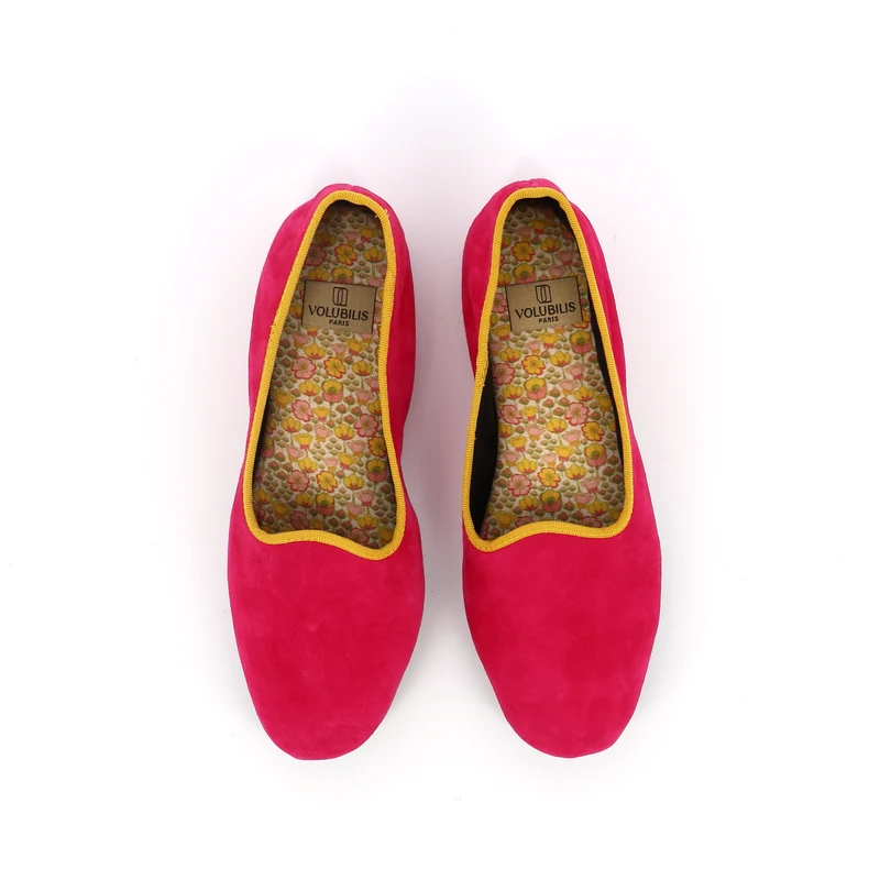 Chausson cuir LIV Rose India