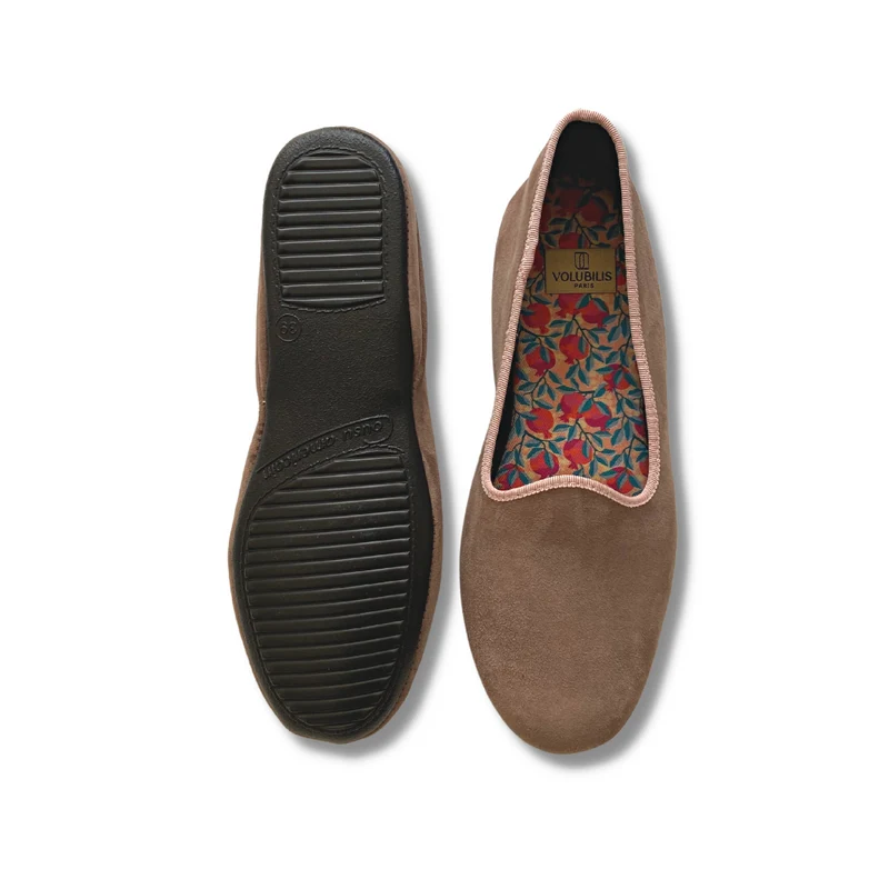 Chausson cuir LIV Beige Grenades