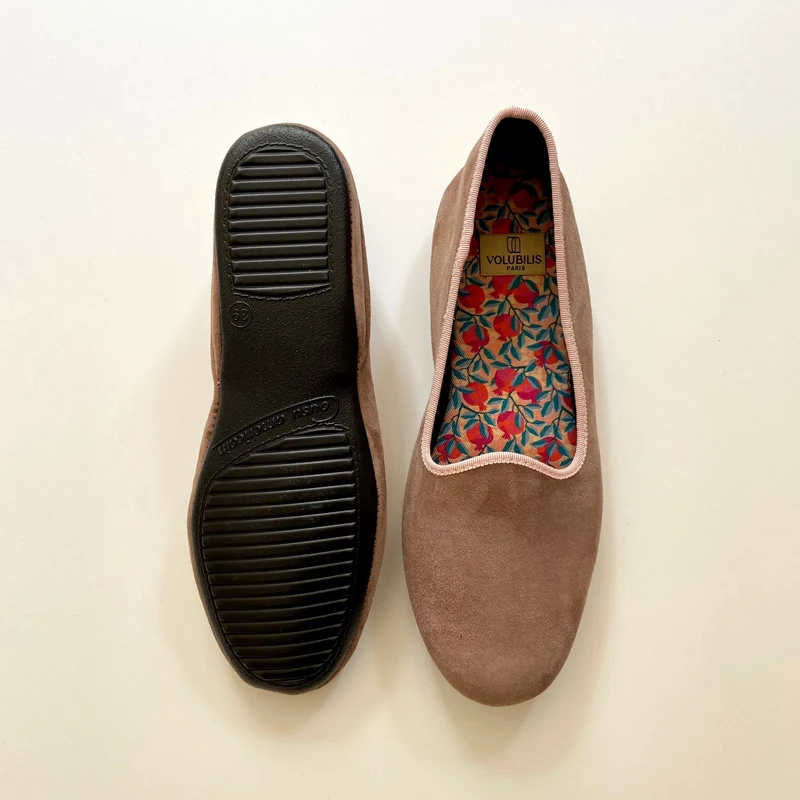 Chausson cuir LIV Beige Grenades