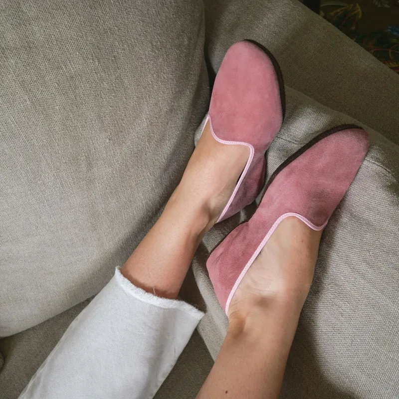 Chausson cuir EVA Rose Léopard