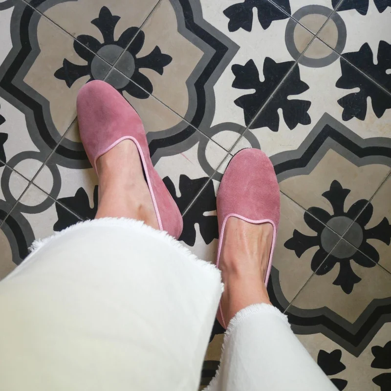 Chausson cuir EVA Rose Léopard
