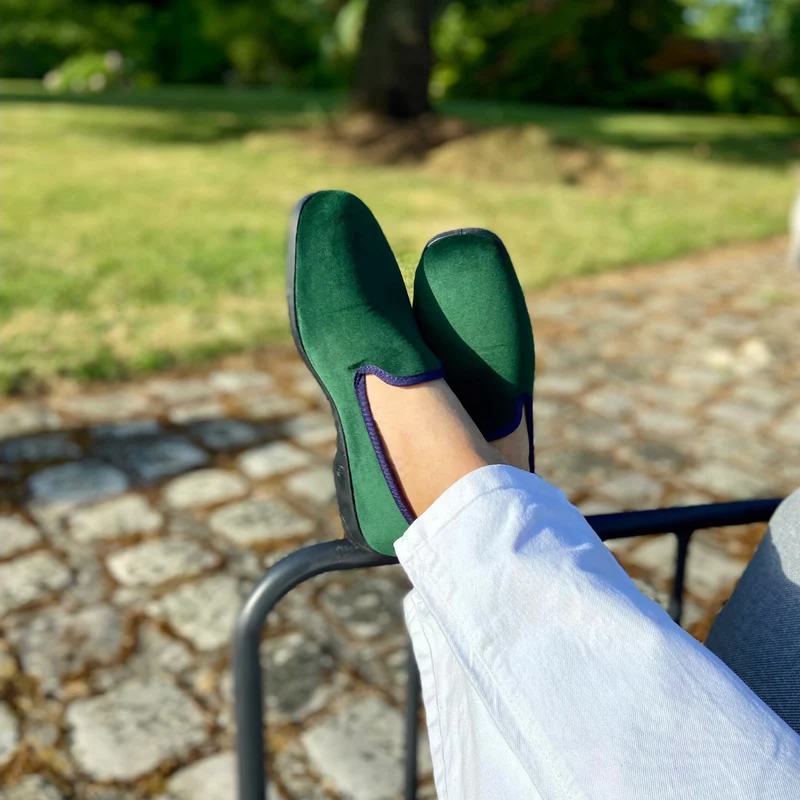 Chausson LEO - Velours Vert