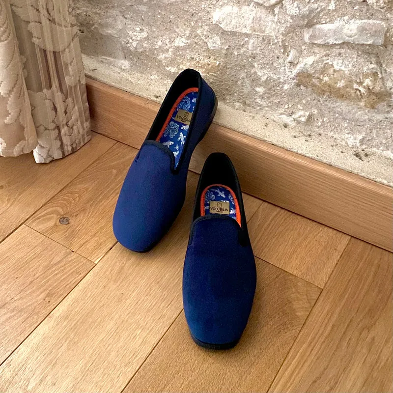 Chausson LEO - Velours Bleu