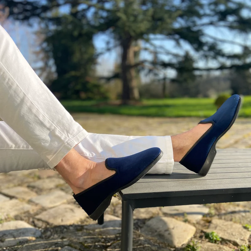 Chausson LEO - Velours Bleu